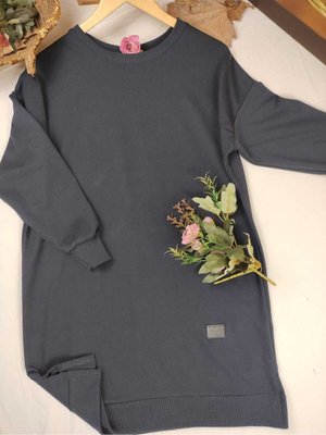 İki İplik Pamuk Penye Tesettür Tunik Sweatshirt İki İplik Pamuk Penye Tesettür Tunik Sweatshirt