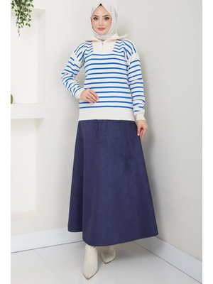 Lacivert Süet Mevlana Etek