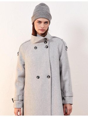 Premium Yün Dik Yaka Kaban Açık Gri Premium Yün Dik Yaka Kaban Açık Gri