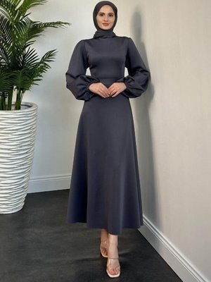 Yanni Scuba Elbise Füme Yanni Scuba Elbise Füme