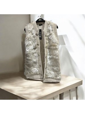 Tropez Peluşlu Örgü Yelek