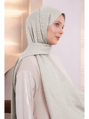 Dikdörtgen Desen Blue Jakar Şal Kırık Beyaz Dikdörtgen Desen Blue Jakar Şal Kırık Beyaz