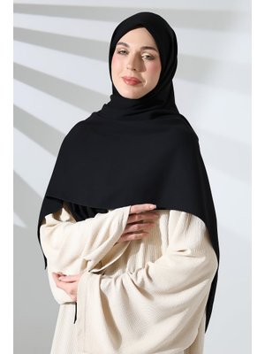 Krep Büyük Boy Eşarp Siyah Renk Krep Büyük Boy Eşarp Siyah Renk