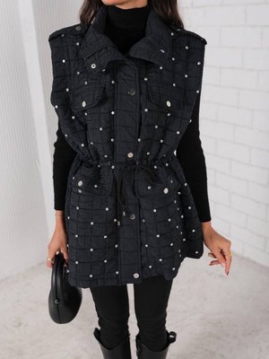 Taşlı Kapitone Yelek Alien Moda