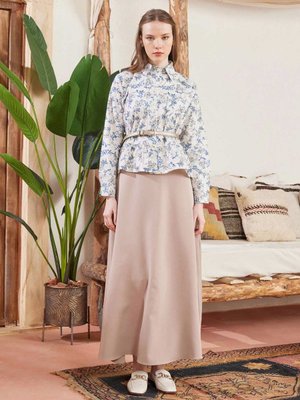 Vizon Krep Kloş Etek Vizon Krep Kloş Etek