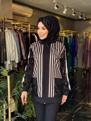 Çizgili Bumber Ceket