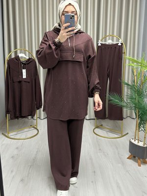 Taş Baskılı Kapüşonlu Takım Trend Moda Store Taş Baskılı Kapüşonlu Takım Trend Moda Store