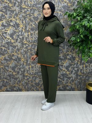 Scuba Kumaş Yarasa Kol Kapüşonlu Takım