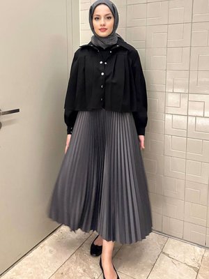 Elisa Piliseli Etek Antrasit Elisa Piliseli Etek Antrasit