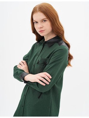 Animal Print Desenli Garnili Tunik Orman Yeşili Animal Print Desenli Garnili Tunik Orman Yeşili