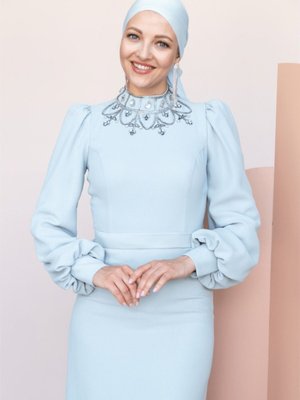 Taçmahal Abiye Elbise Mavi Taçmahal Abiye Elbise Mavi