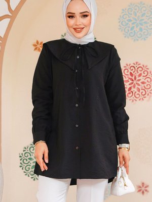 Gemici Yaka Siyah Gömlek