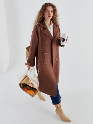 Dina Kapitone Trenç Kahverengi