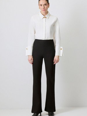 Yırtmaç Detaylı Krep Pantolon Yırtmaç Detaylı Krep Pantolon