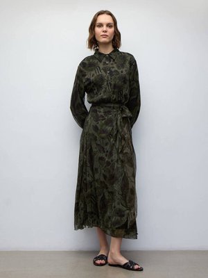 Floral Desenli Bağlamalı Elbise