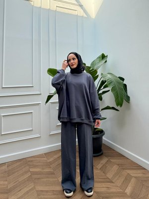 Antrasit Basic Üç İplik Takım