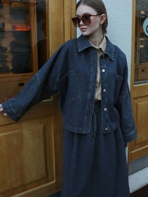 Oversize Denim Ceket Mavi Oversize Denim Ceket Mavi