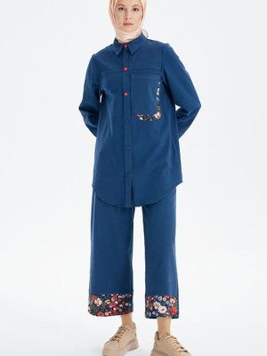 Gabardin Double Paça Pantolon Lacivert Gabardin Double Paça Pantolon Lacivert