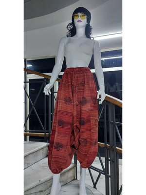 Renkli Hint Otantik Yıkamalı Taşlanmış Patchwork Şalvar Pantolon Renkli Hint Otantik Yıkamalı Taşlanmış Patchwork Şalvar Pantolon