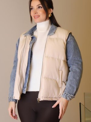 Lacivert Yelek Detaylı Kot Mont Lacivert Yelek Detaylı Kot Mont