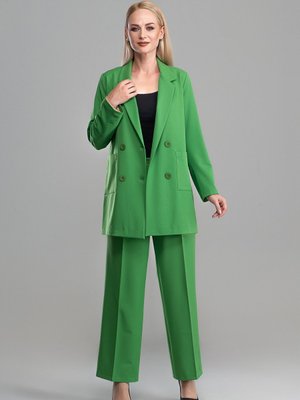 Yeşil Kadın Pantolon Ceket Takım