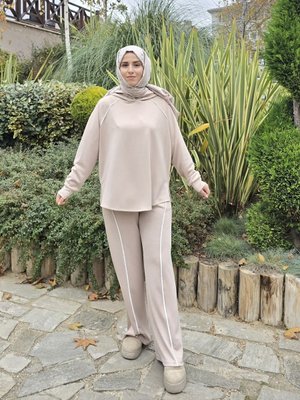 Tesettür Rahat Bej Eşofman Takımı