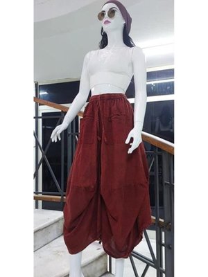 Renkli Hint Etnik Cepli Taşlanmış Şalvar Uzun Etek