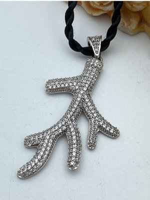 Gümüş Rengi Zirkon Taşlı Kuyumcu İşi Kolye