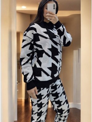 Gi̇yi̇m Kadin Sweatshirt Pantolon Tri̇ko Takım Gi̇yi̇m Kadin Sweatshirt Pantolon Tri̇ko Takım