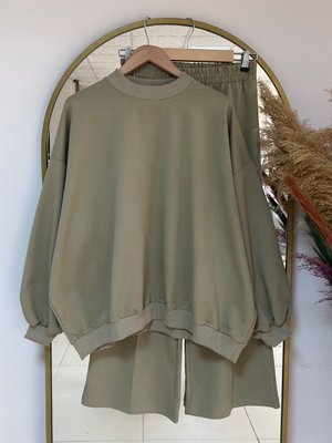 Dilşah Bol Sweat İki İplik Pantolonlu Takım Mint