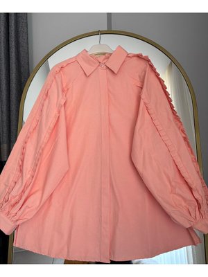 Kolları Pileli Tesettür Gömlek