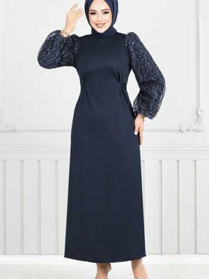 Kolları Sim Detaylı Abiye Elbise M Laci Kolları Sim Detaylı Abiye Elbise M Laci