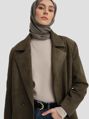 Süet Blazer Ceket Haki Süet Blazer Ceket Haki