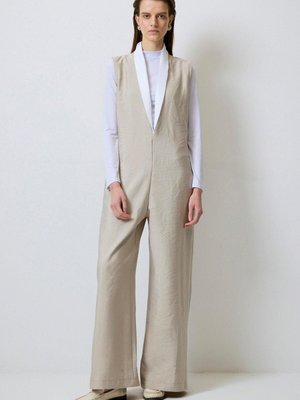 Kontrast Yaka Kupra Tulum Kontrast Yaka Kupra Tulum