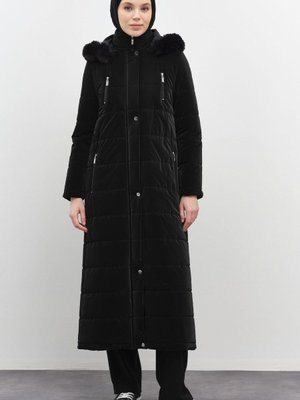 Blok Desen Şişme Kaban Siyah Blok Desen Şişme Kaban Siyah