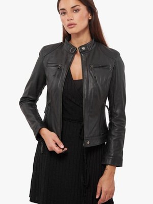 Siyah Hakiki Deri Mont