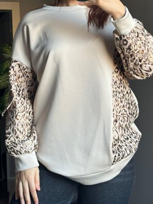 Leopar Desenli Sweat Krem Leopar Desenli Sweat Krem