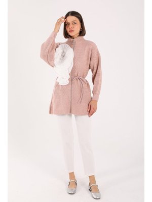 Pudra Çiçekli Tirko Hırka