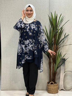 Desenli Şifon Astarlı Tunik Desenli Şifon Astarlı Tunik