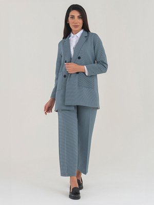 Gri Kadın Pantolon Ceket Takım