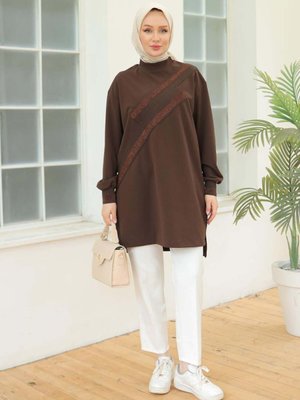 Yarım Balıkçı Yaka Şeritli Tunik Yarım Balıkçı Yaka Şeritli Tunik