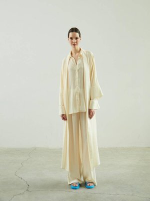 Ekru Saten Gömlek Standart