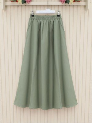 Beli Lastikli Çift Cepli Gabardin Etek Beli Lastikli Çift Cepli Gabardin Etek