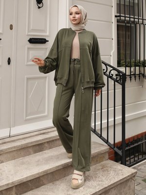 Haki Fermuarlı3 İplik Ceket Takım Haki Fermuarlı3 İplik Ceket Takım