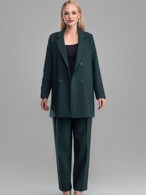 Haki Kadın Pantolon Ceket Takım