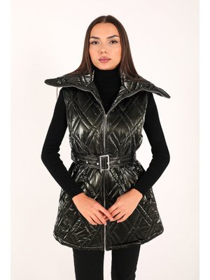 Koyu Yeşil Şişme Varaklı Yelek