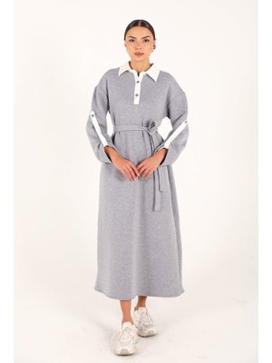 Gri Üç İplik Elbise