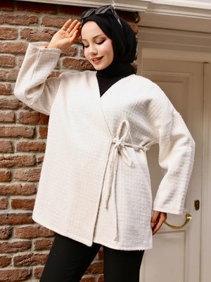 Krem Kimono Ceket
