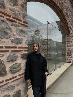 Raena Desenli Yandan Bağlamalı Kimono Ceket