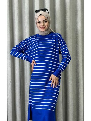 Çizgili Uzun Triko Tunik